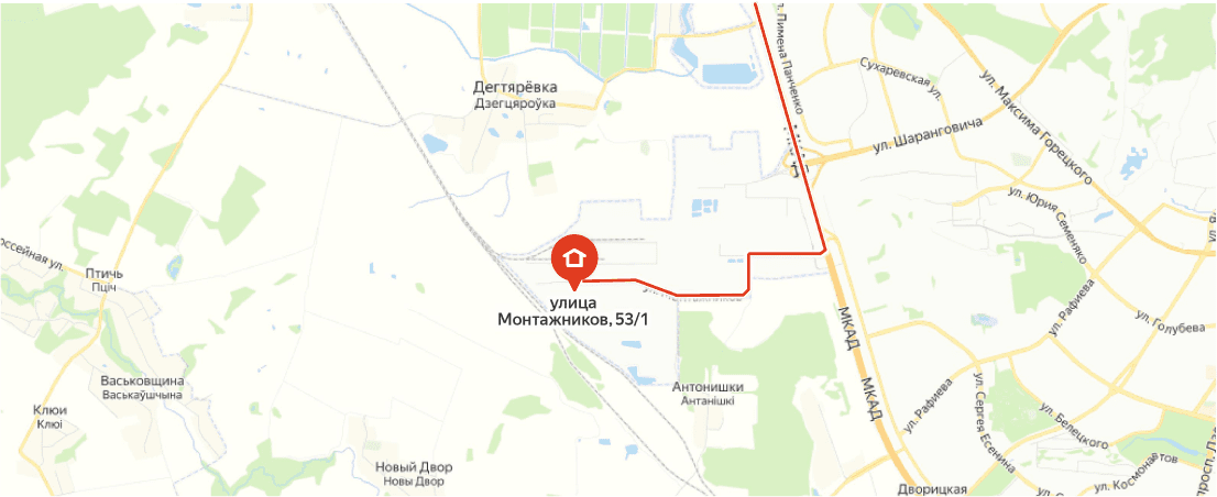 Карта проезда на склад